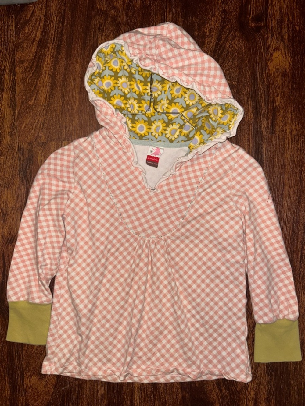 Matilda Jane Serendipity Pink and White Gingham Ruffle Pullover